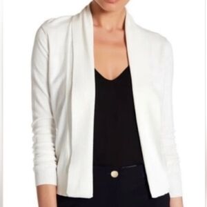 Ted Baker London Faiyly Open Lightweight Stretch Cardigan/Blazer In Off White. 8